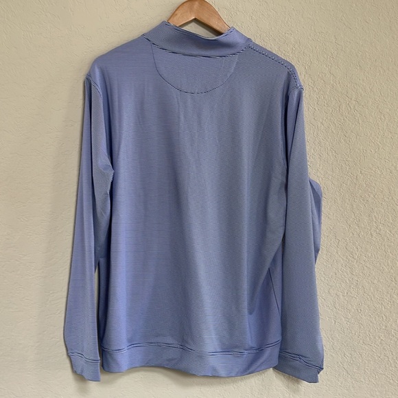 NWT Magaschoni Men's QUARTER ZIP STRETCH KNIT STRIPED TOP Shirt - Picture 6 of 6